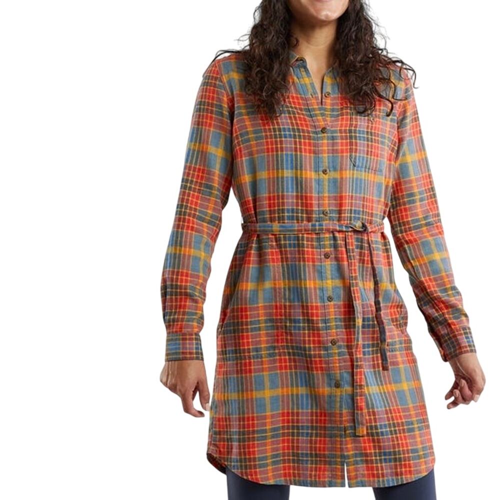 Toad & Co Women’s Re-Form Plaiditude Flannel Shirt Dress Size XS
